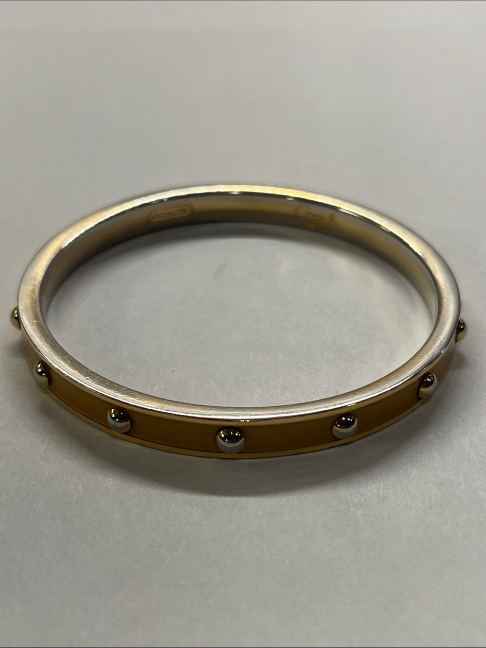 Coach Goldtone Gold Enamel Studded Bangle Bracelet EUC